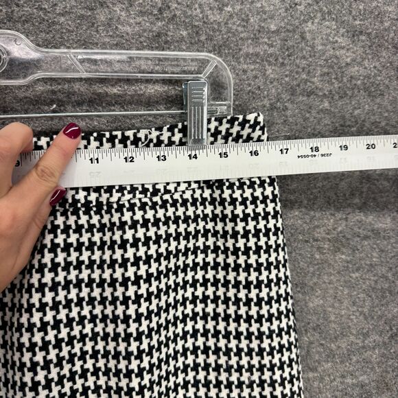 Tailor Skirt Women 10 Black Geometric A-Line Midi Zipper Mid Rise Lined Casual - Picture 3 of 6